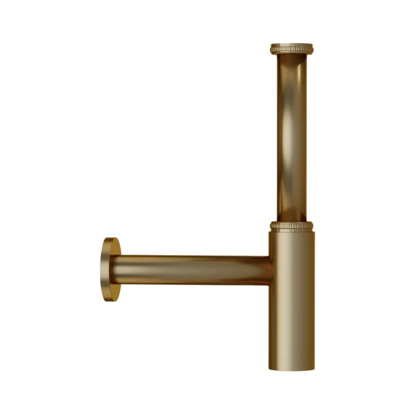BOTTLE TRAP(W/INTERNAL PARTITION)32MM W/WALL FLANGE - JAQUAR FAUCETS - ( GOLD MATT PVD - ALLIED - 300x32 mm - 12inchX1.25inch )