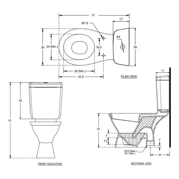 EWC ALPHA COUPLED S W/SEAT COVER 220MM - HINDWARE - ( STAR WHITE - - 0x0 mm - 0inchX0inch )