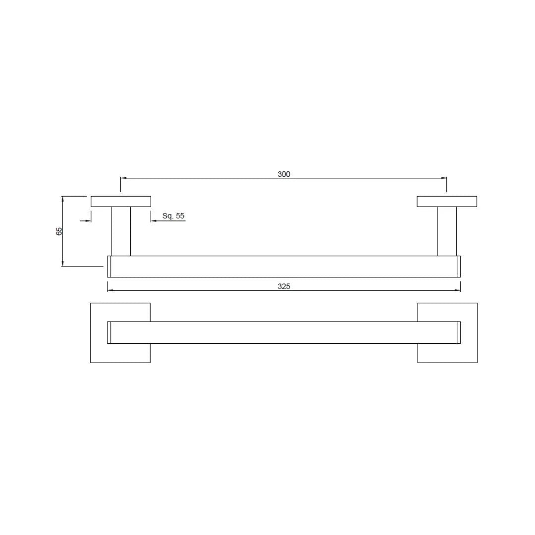GRAB BAR - JAQUAR FAUCETS - ( GOLD DUST - ACC. KUBIX PRIME - 0x300 mm - 0inchX12inch )