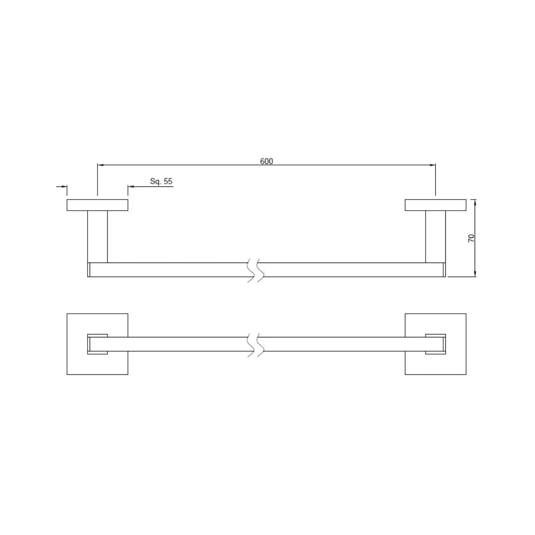 TOWEL RAIL - JAQUAR FAUCETS - ( GOLD DUST - ACC. KUBIX PRIME - 0x600 mm - 0inchX24inch )