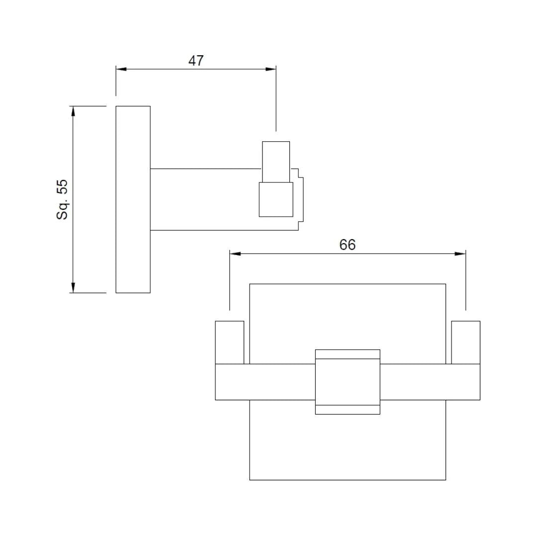 DOUBLE HOOK - JAQUAR FAUCETS -  ( GOLD DUST - ACC. KUBIX PRIME - 0x0 mm - 0inchx0inch )