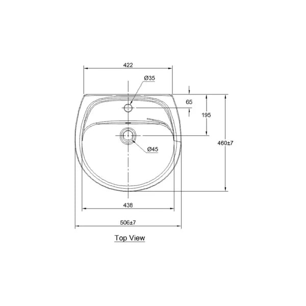 WALL-HUNG WASH BASIN - AMERICAN STANDARD - ( WHITE - WINSTON - 506x460 mm - 20inchX18inch )