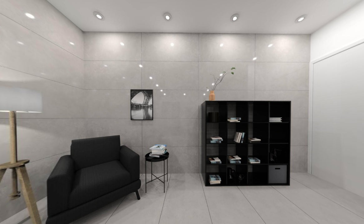 CEMENTI ASH GLOSSY - SIMPOLO-TILES- (  - IMPATTO GLOSSY - 1198x598 mm - 48inchX24inch )