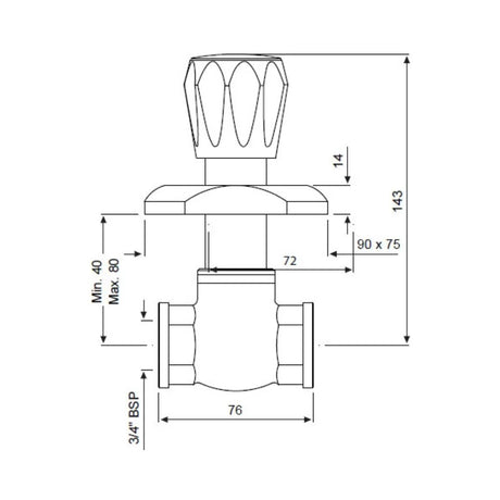 EXPOSED PART KIT OF CONC STOP COCK - JAQUAR FAUCETS -  ( CHROME - CONTINENTAL - 0x15 mm - 0inchX0.5inch )