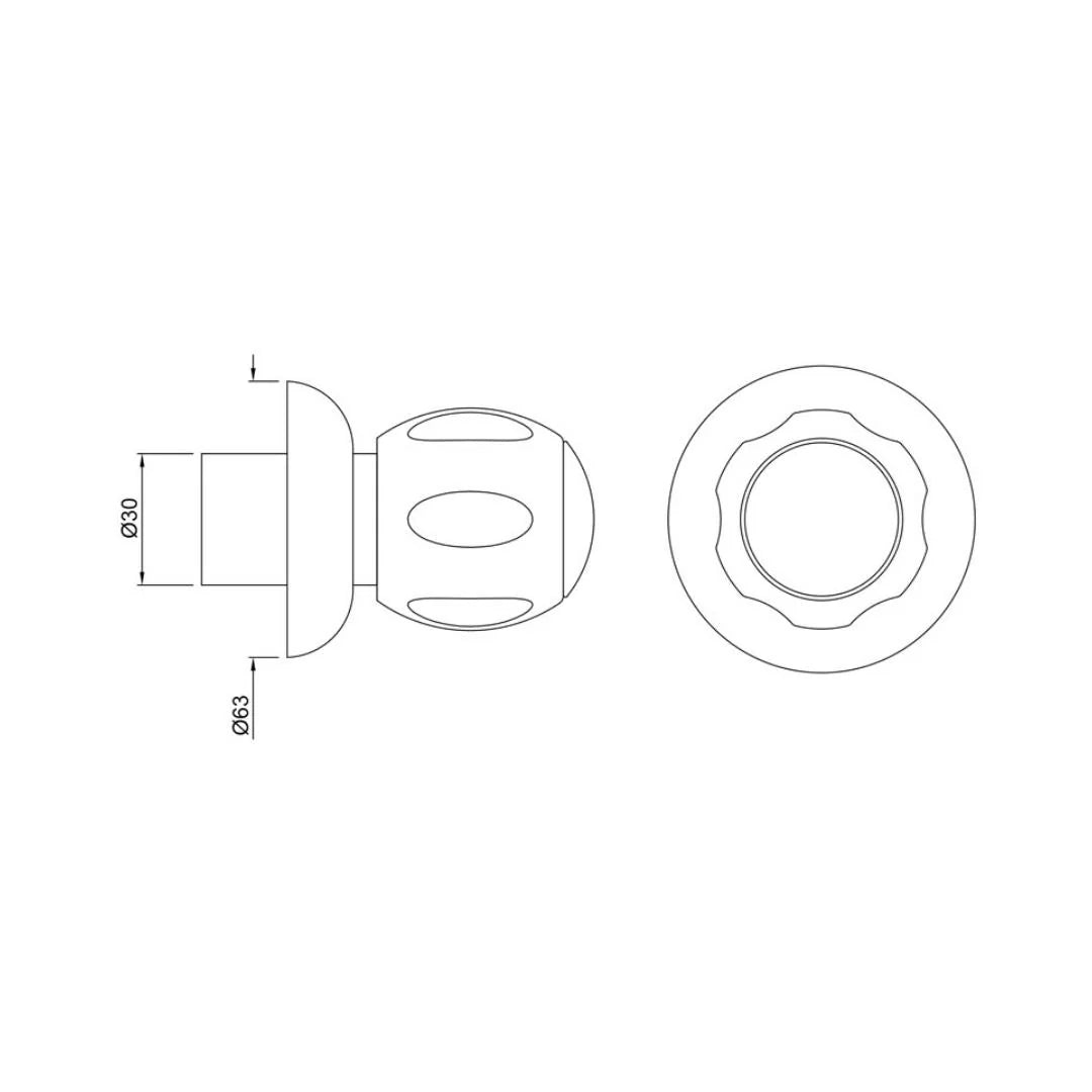 EXPOSED PART KIT OF CONCEALED STOP COCK - JAQUAR FAUCETS - ( CHROME - CLARION QUARTER TURN - 0x0 mm - 0inchx0inch )