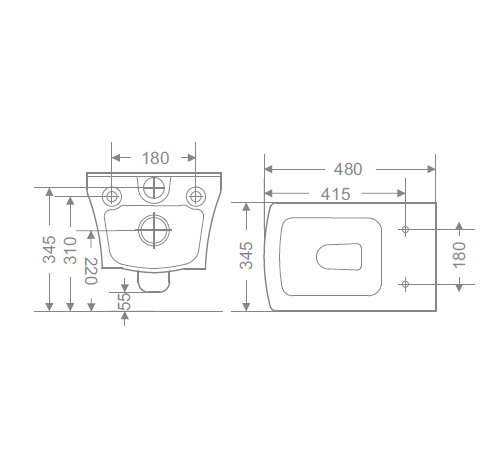 WAL/HNG BLIND BOLTINGRIMLSS W/UF S/S.CVR - GLOCERA SWARE - ( MATT BLACK - DISCOVERY - 480x345 mm - 19.2inchX13.8inch )