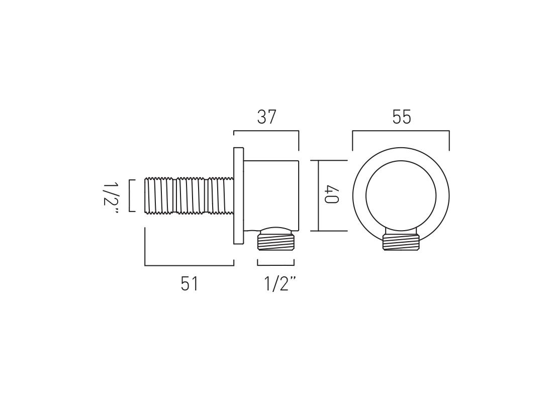 WALL OUTLET CYLINDRICAL - VADO - ( CHR - ELEMENTS - 0x12 mm - 0inchX0.48inch )