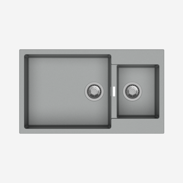 QUARTS 1.5 BOWL W/O DRAIN BOARD (DEPTH.8INCH) - CARYSIL -  ( GRANITE METALLIC CROMA - ENIGMA - 860x500 mm - 34inchX20inch )