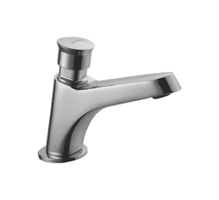 EON PRESSMATIC PILLAR TAP ( MGTC.) - HINDWARE FAUCETS - ( POLISHED CHROME - PRESSMATIC - 0x15 mm - 0inchX0.6inch )