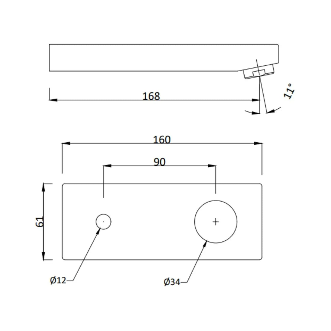 (PRUN)EXPOSED PART KIT WALL MOUNTED BASIN TAP - HINDWARE FAUCETS -  ( POLISHED CHROME - ELEMENT - 0x0 mm - 0inchx0inch )