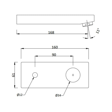 (PRUN)EXPOSED PART KIT WALL MOUNTED BASIN TAP - HINDWARE FAUCETS -  ( POLISHED CHROME - ELEMENT - 0x0 mm - 0inchx0inch )