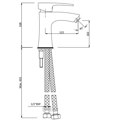 SINGLE LEVER BASIN MIXER - HINDWARE FAUCETS - ( BLACK - AVIOR-HUES - 0x15 mm - 0inchX0.6inch )