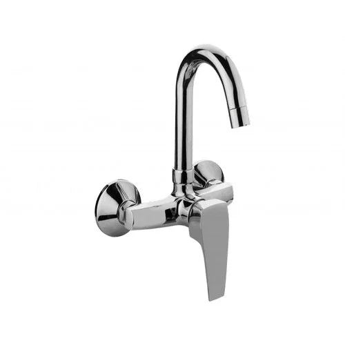 S/L SINK MIXER SWIVEL SPOUT-WALL MOUNT - HINDWARE FAUCETS - ( POLISHED CHROME - AVIOR-GEOMETRIC - 0x15 mm - 0inchX0.5inch )