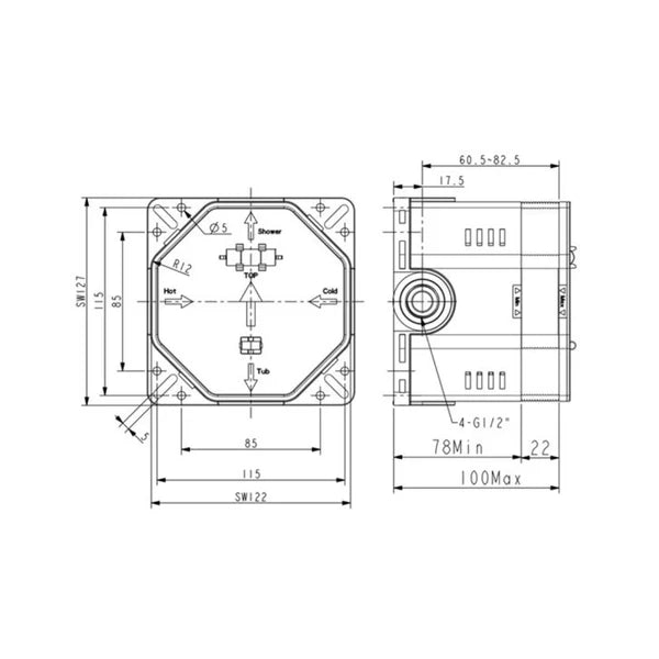 UNIVERSAL BOX - AMERICAN STANDARD - ( - UNIVERSAL - 0x0 mm - 0inchX0inch )