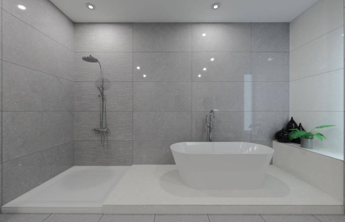 FOSSIL GREY GLOSSY - SIMPOLO-TILES- (  - IMPATTO GLOSSY - 1198x598 mm - 48inchX24inch )