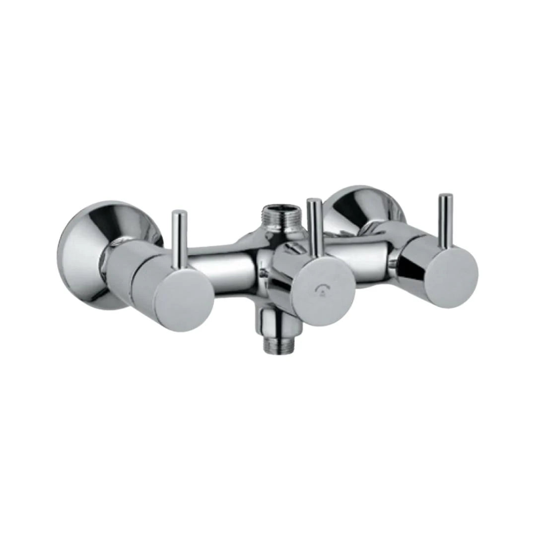 (PRUN)WALL MIXER W/O SPOUT W/PROV.O/H SHWR&TEL - JAQUAR FAUCETS -  ( CHROME - FLORENTINE - 0x15 mm - 0inchX0.5inch )
