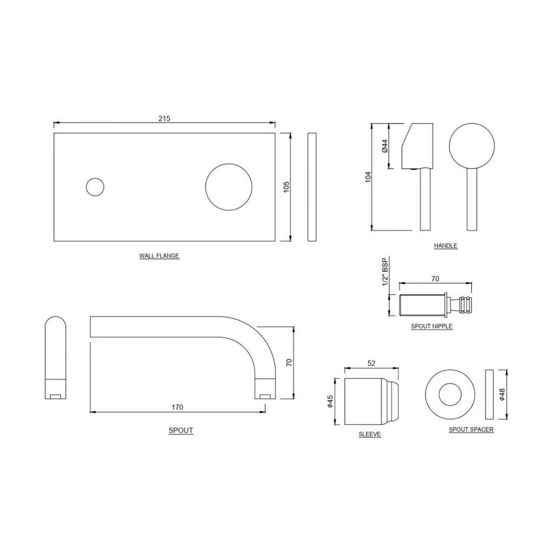 (PRUN)EXP PARTS FOR CON BASIN MIXER (W/M)- JAQUAR FAUCETS - ( CHROME - FLORENTINE - 0x15 mm - 0inchX0.5inch )