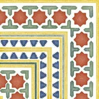 FOLK STARS CORNER MATT  - SIMPOLO-TILES- (  - TINY TILE MATT - 198x198 mm - 7.8inchX7.8inch )