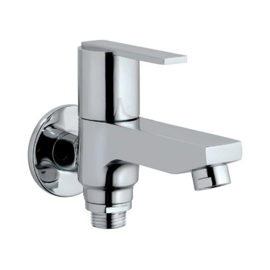 BIB COCK 2-WAY WITH FLANGE - JAQUAR FAUCETS - ( CHROME - FONTE - 0x15 mm - 0inchX0.5inch )