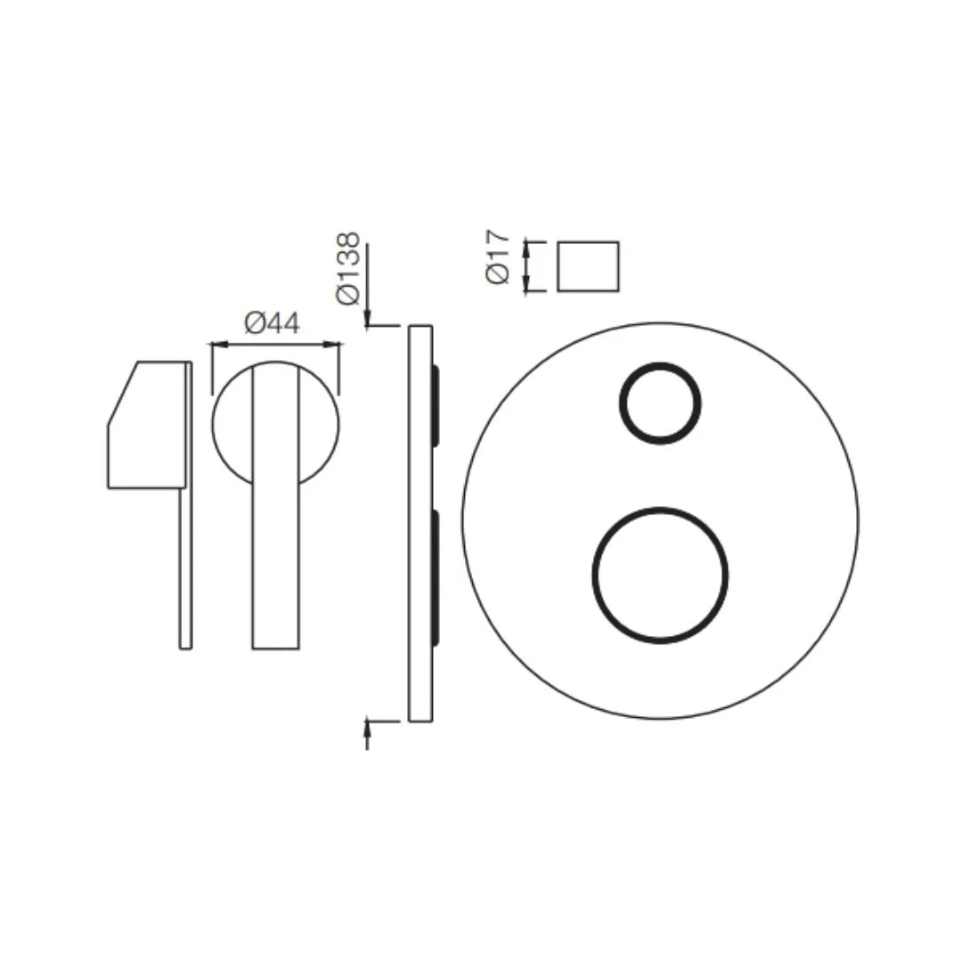 SINGLE LEVER EXPOSED PARTS KIT OF DIVERT (055N) - JAQUAR FAUCETS - ( CHROME - FONTE - 0x15 mm - 0inchX0.5inch )