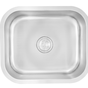SS KITCHEN SINK 1.0 BOWL W/O DRAINBOARD (DEPTH 9INCH)WITH FA-07 WASTE COUPLING - FUTURA - ( SATIN FINISH - UNDERMOUNT SERIES - 457x406 mm - 18inchX16inch )
