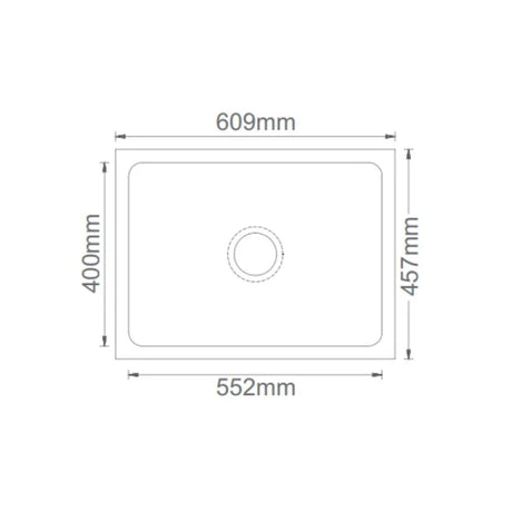 1.0 BOWL QUARTZ SINK WITH FA-05A WASTE COUPLING (DEPTH 8INCH) - FUTURA -  ( GREY - NATURAL QUARTZ - 609x457 mm - 24.36inchX18.28inch )