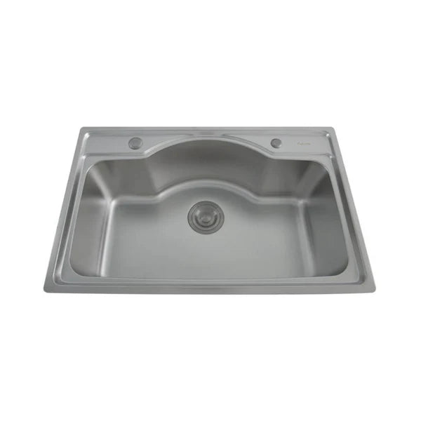 1.0 BOWL SS KITCHEN SINK WITH FA-02 FAUCET , FA-04 SOAP DESPENSER WITH PLUMBING KIT (DEPTH 8)- FUTURA - ( PEARL - DESIGNER SINK - 686x445 mm - 27.44inchX18inch )