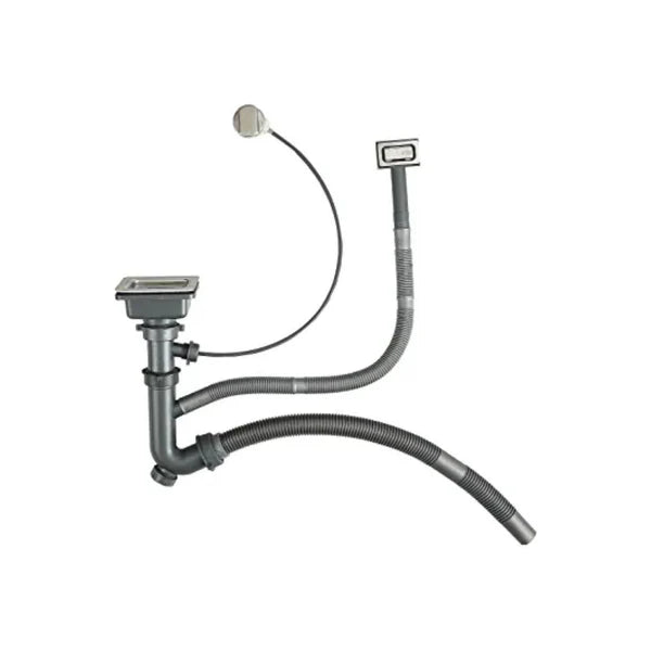 1.0 BOWL WITH DRAIN BOARD (DEPTH 9), FA-02IS - FAUCET , FA-08IS - COLANDER BASKET , FA-15IS - SQUARE WASH COUPLING W/AUTO DRAINER KIT & OVERFLOW - FUTURA - ( BRUSHED FINISH - INTELLIGENT SINK - 975x500 mm - 39inchX20inch )