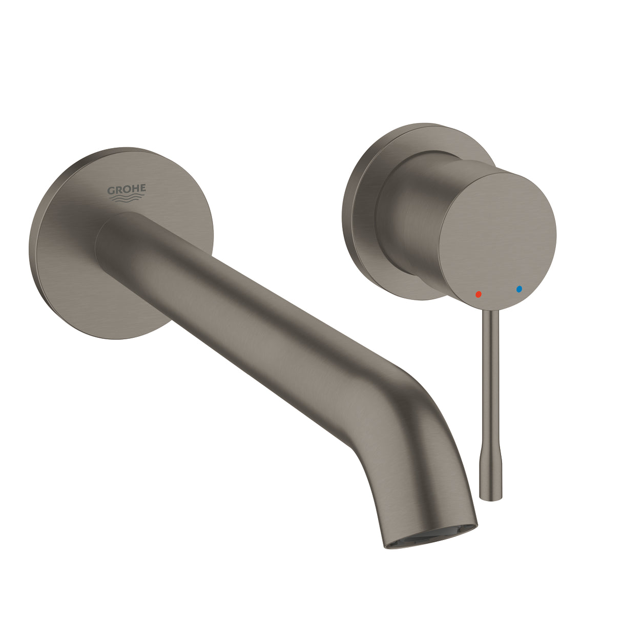 ESSENCE 2-HOLE, 1-HANDLE WALL-MOUNT BASIN MIXER, L SIZE - GROHE - (BRUSHED HARD GRAPHITE - G5 - ESSENCE - 0x15 mm - 0inchX0.5inch)