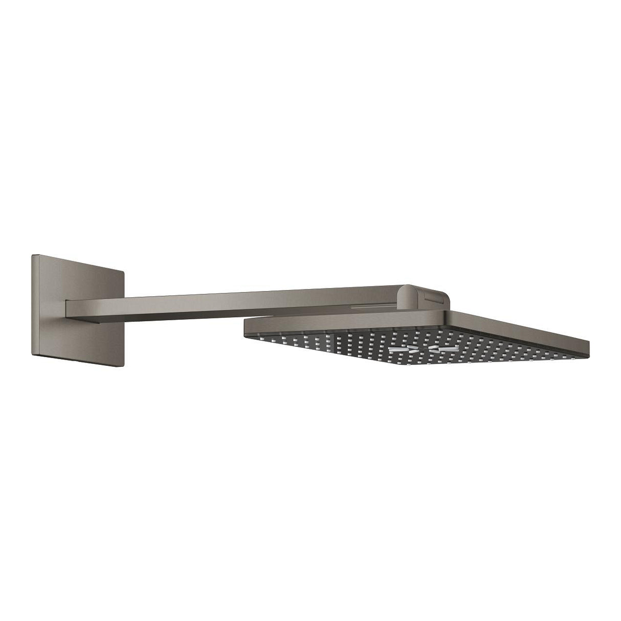 RAINSHOWER AQUA RECTANGULAR HEAD SHOWER SET 430 MM CEILING SHOWER ARM, 2 SPRAYS - GROHE - (BRUSHED HARD GRAPHITE - G5 - RAINSHOWER - 400x230 mm - 16inchX9.2inch)