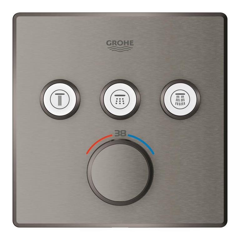 GROHTHERM SMARTCONTROL THERMOSTAT FOR CONCEALED INSTALLATION WITH 3 VALVES - GROHE - (BRUSHED HARD GRAPHITE - G5 - GROHTHERM - 0x15 mm - 0inchX0.5inch)