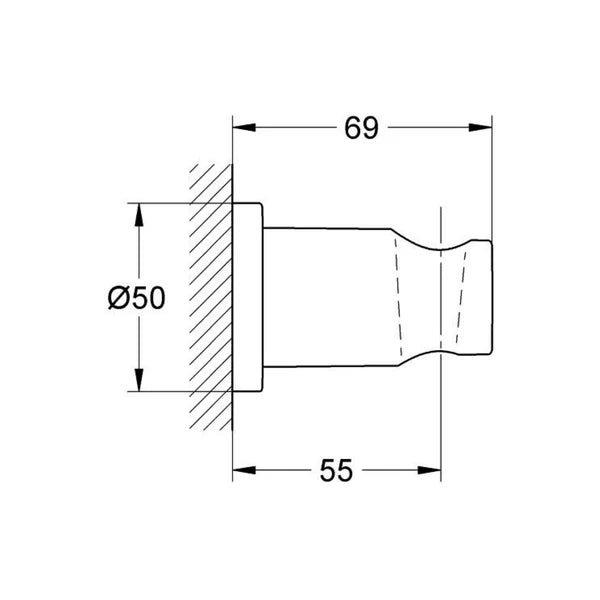 RAINSHOWER WALL SHOWER HOLDER - GROHE - (BRUSHED HARD GRAPHITE - G5 - RAINSHOWER - 0x0 mm - 0inchX0inch)
