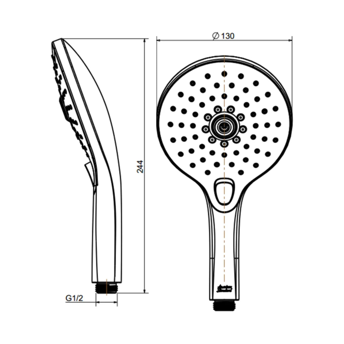 RAINCLICK 130 ROUND 3F HAND SHOWER - AMERICAN STANDARD - ( WARM SUNSET - RAINCLICK - 0x15 mm - 0inchX0.6inch )