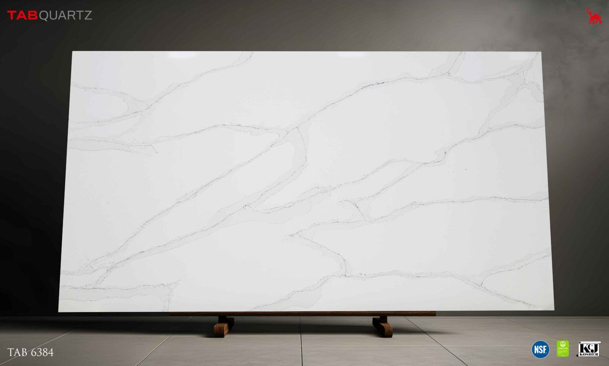 CALACATTA-8 - CALACATTA LECHE I (6384) - SURFACES -  (  - TABQUARTZ - 3270x1640x20 mm - 128.74inchX64.57inchX0.8inch )