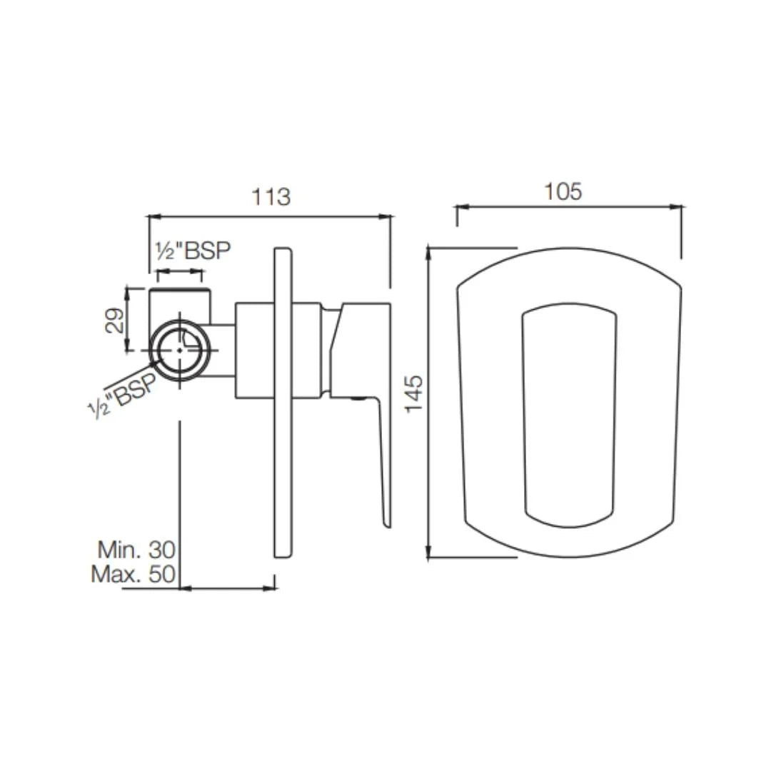 SINGLE LEVER EXPOSED PARTS KIT OF DEUSCH MIXER - JAQUAR FAUCETS - ( GDS - KUBIX PRIME - 0x15 mm - 0inchX0.5nch )