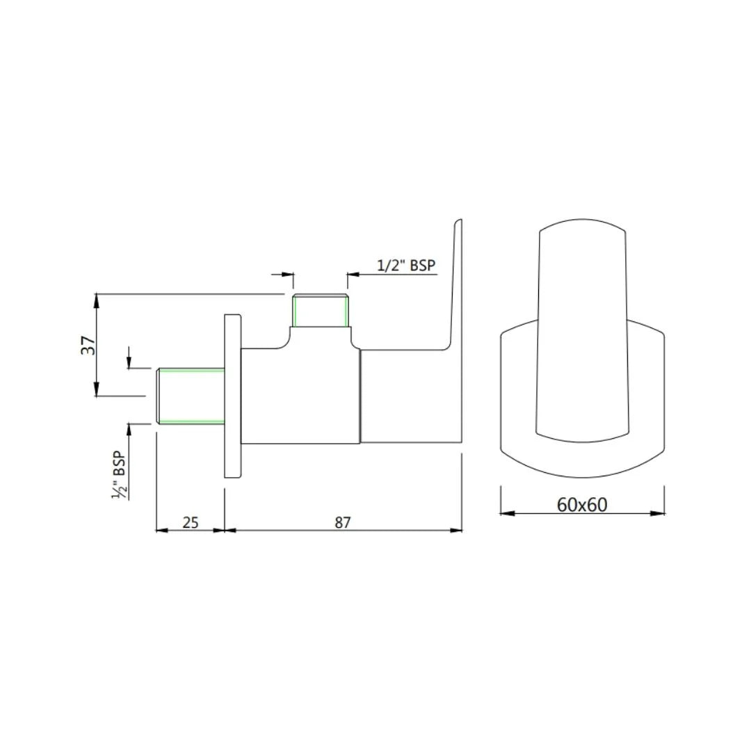 ANGULAR STOP COCK WITH WALL FLANGE - JAQUAR FAUCETS - ( WHITE MATT - KUBIX PRIME - 0x0 mm - 0inchx0inch )