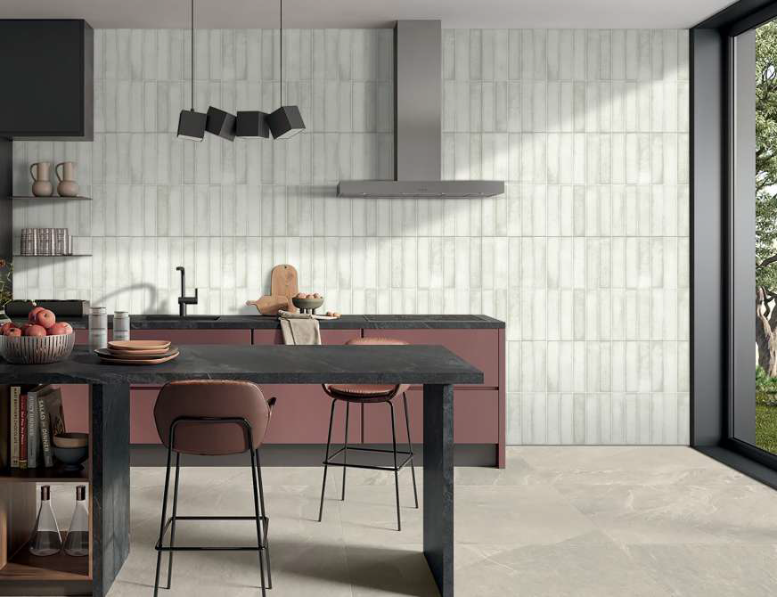 LUMA WHITE - INDIAN TILES - ( - SUBWAY/GLOSSY - 1200x600 mm - 48inchX24inch )