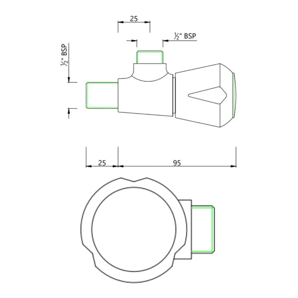 ANGLE COCK W/O FLANGE - ESSCO FAUCET - ( CHR - MARVEL RANGE - 0x15 mm - 0inchX0.5inch )