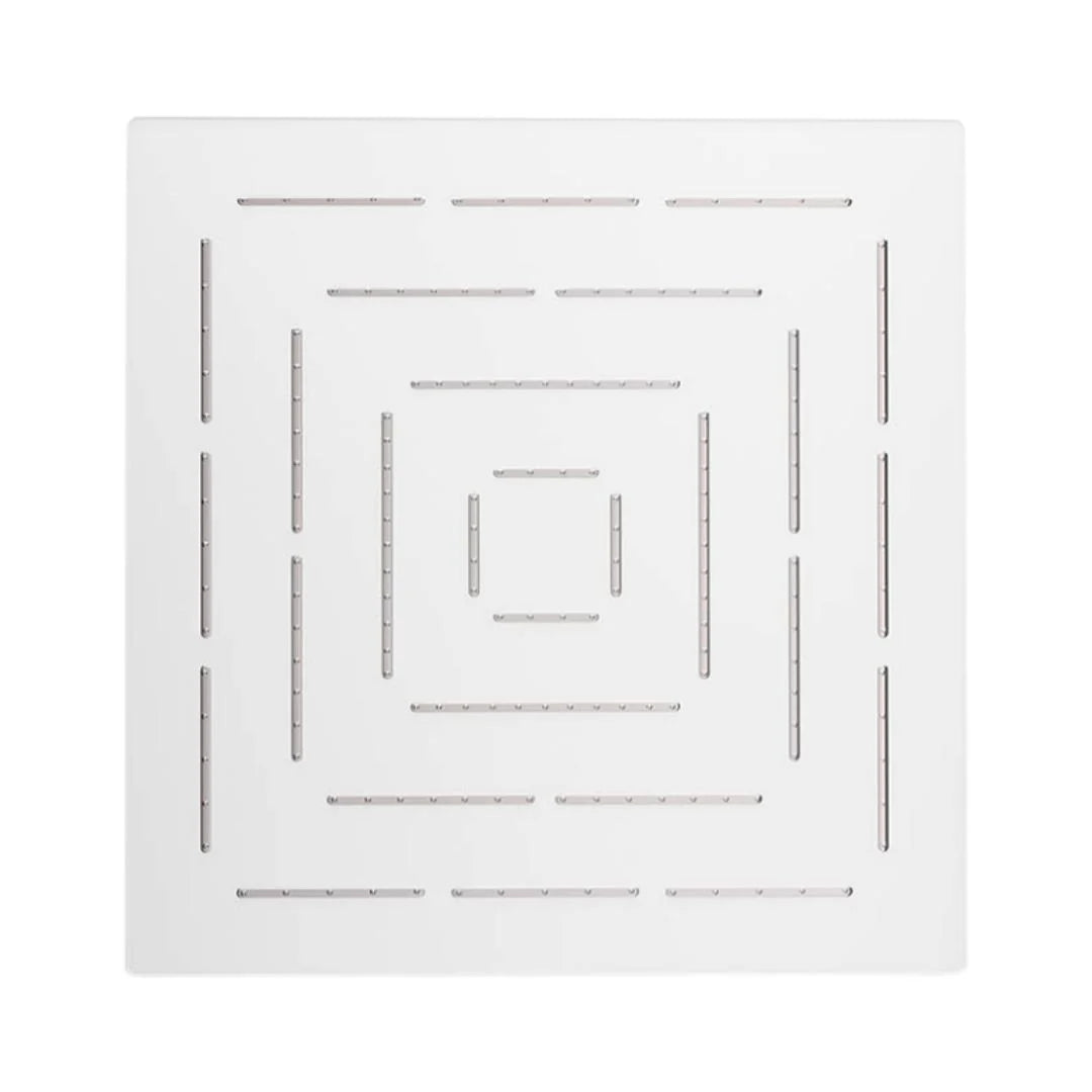 SQUARE SHAPE MAZE OVERHEAD SHOWER - JAQUAR FAUCETS - ( WHITE MATT - HAND SHOWER - 300x300 mm - 12inchX12inch )