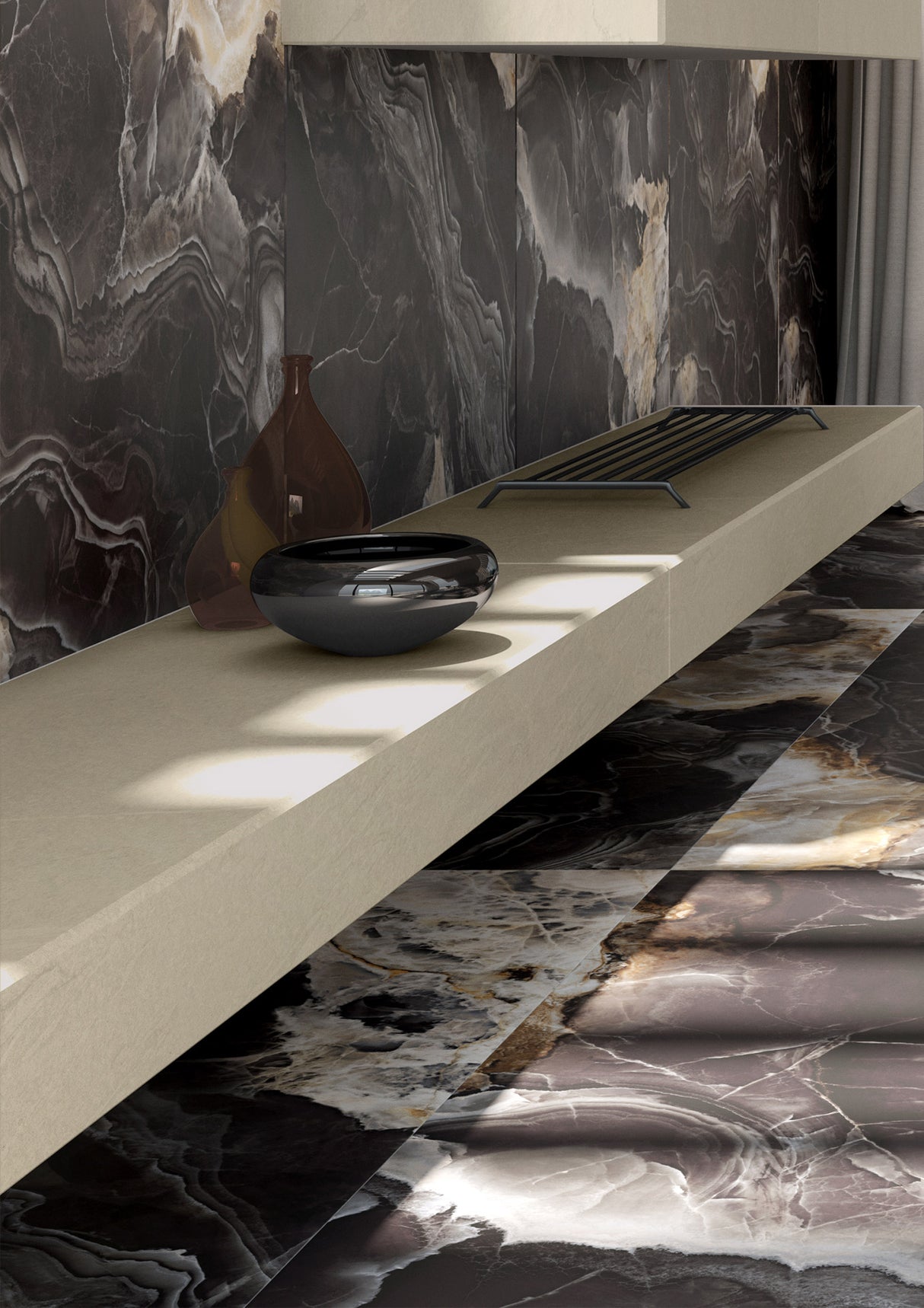 ONICE NERO LAPPATO MATT THICKNESS 9MM - NEXION - ( - - 1198x598x9 mm - 48inchX24inchX0.36inch )