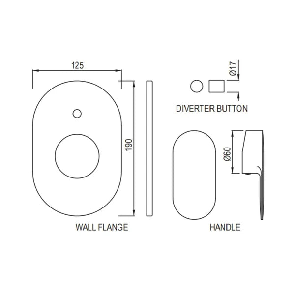 S.L.EXPOSED PARTS DIV KIT HIGH FLOW - JAQUAR FAUCETS - ( BLACK MATT - OPAL PRIME - 0x15 mm - 0inchX0.5inch )