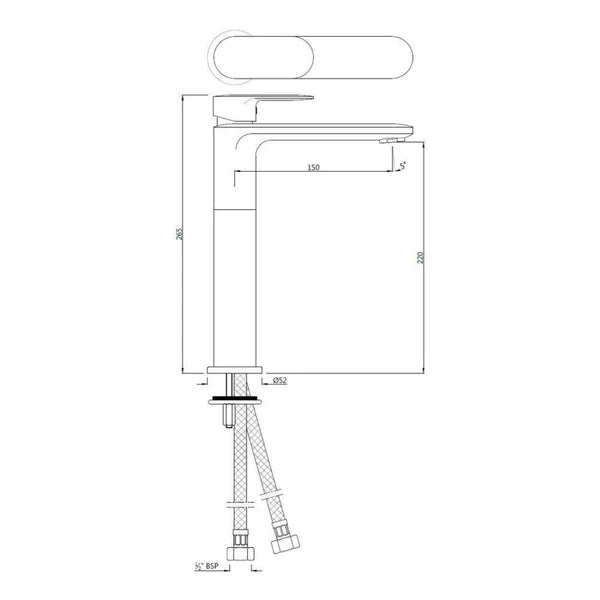 SL TALL BOY WITH 150MM EXTENSION W/PIPES - JAQUAR FAUCETS -  ( WHITE MATT - OPAL PRIME - 0x0 mm - 0inchx0inch )