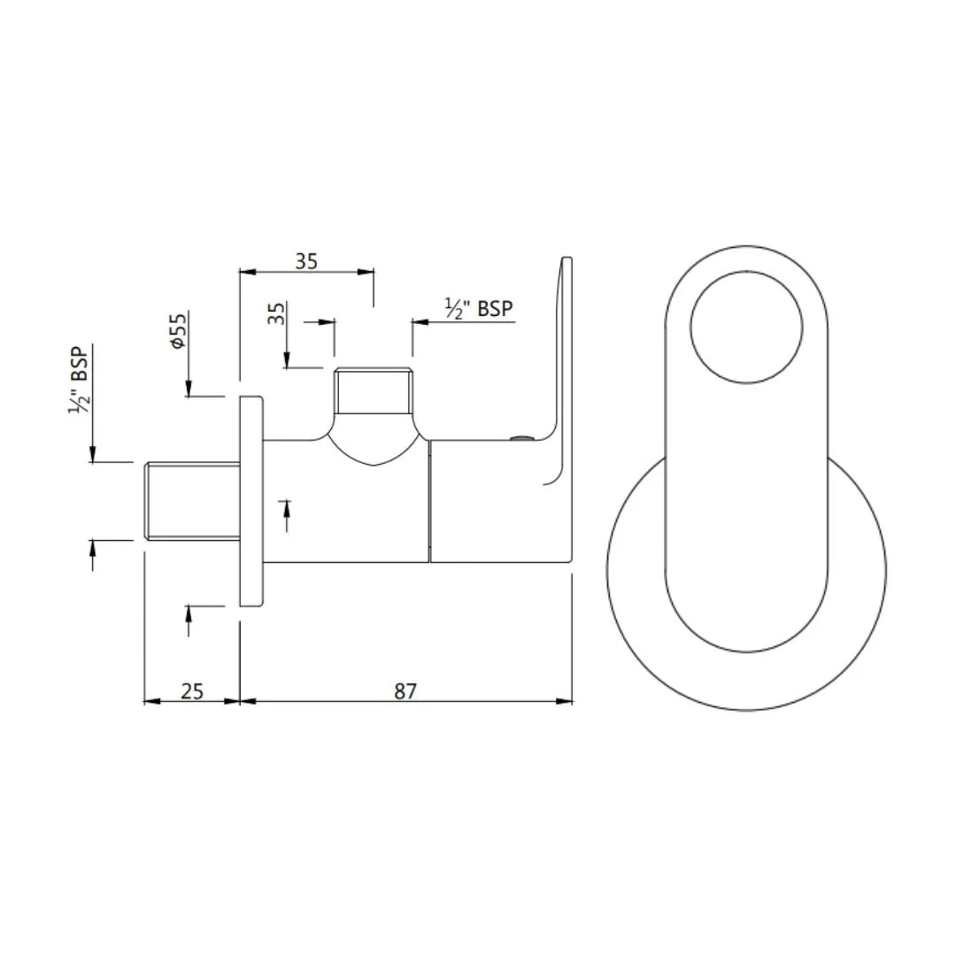 ANGLE COCK WITH FLANGE - JAQUAR FAUCETS - ( WHITE MATT - ORNAMIX PRIME - 0x15 mm - 0inchX0.5inch )