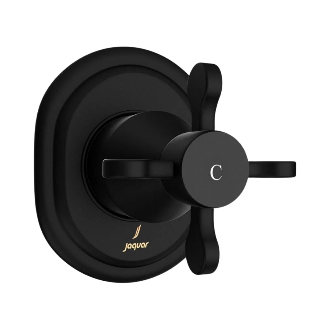EXPOSED PART KIT OF CONCEALED STOP COCK - JAQUAR FAUCETS -  ( BLACK MATT - QUEENS PRIME - 0x15 mm - 0inchX0.5inch )