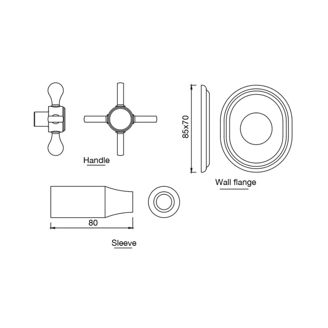 EXPOSED PART KIT OF CONCEALED STOP COCK - JAQUAR FAUCETS -  ( BLACK MATT - QUEENS PRIME - 0x15 mm - 0inchX0.5inch )