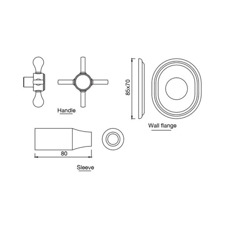 EXPOSED PART KIT OF CONCEALED STOP COCK - JAQUAR FAUCETS -  ( BLACK MATT - QUEENS PRIME - 0x15 mm - 0inchX0.5inch )