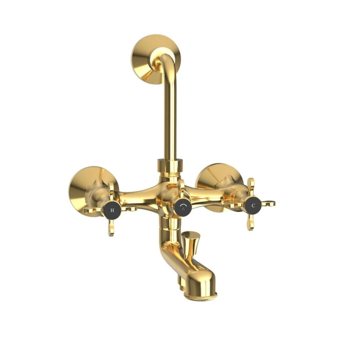 (PRUN) WALL MXR 3IN1 W/PROV.OVER HEAD&HAND SHWR - JAQUAR FAUCETS -  ( GOLD FINISH - QUEENS PRIME - 0x15 mm - 0inchX0.5inch )