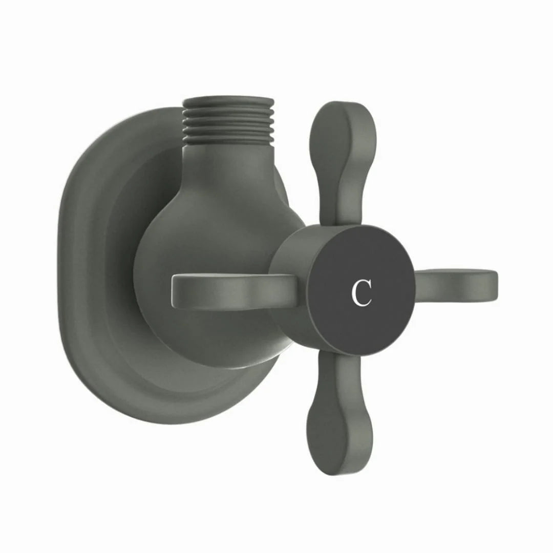 ANGULAR STOP COCK W/WALL FLANGE - JAQUAR FAUCETS - ( GRAPHITE - QUEENS PRIME - 0x20 mm - 0inchX0.8inch )