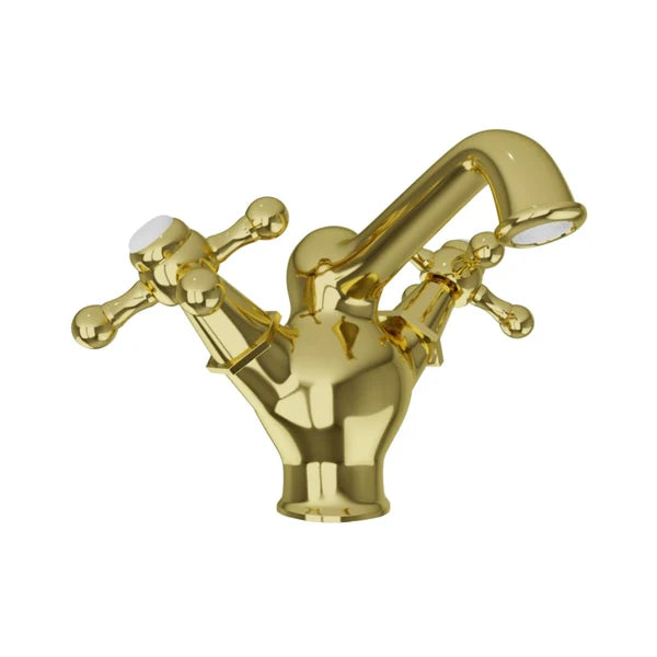 (PRUN) C.H. BASIN MIXER W.BRAIDED PIPE - JAQUAR FAUCETS -  ( GOLD - QUEENS - 0x15 mm - 0inchX0.6inch )