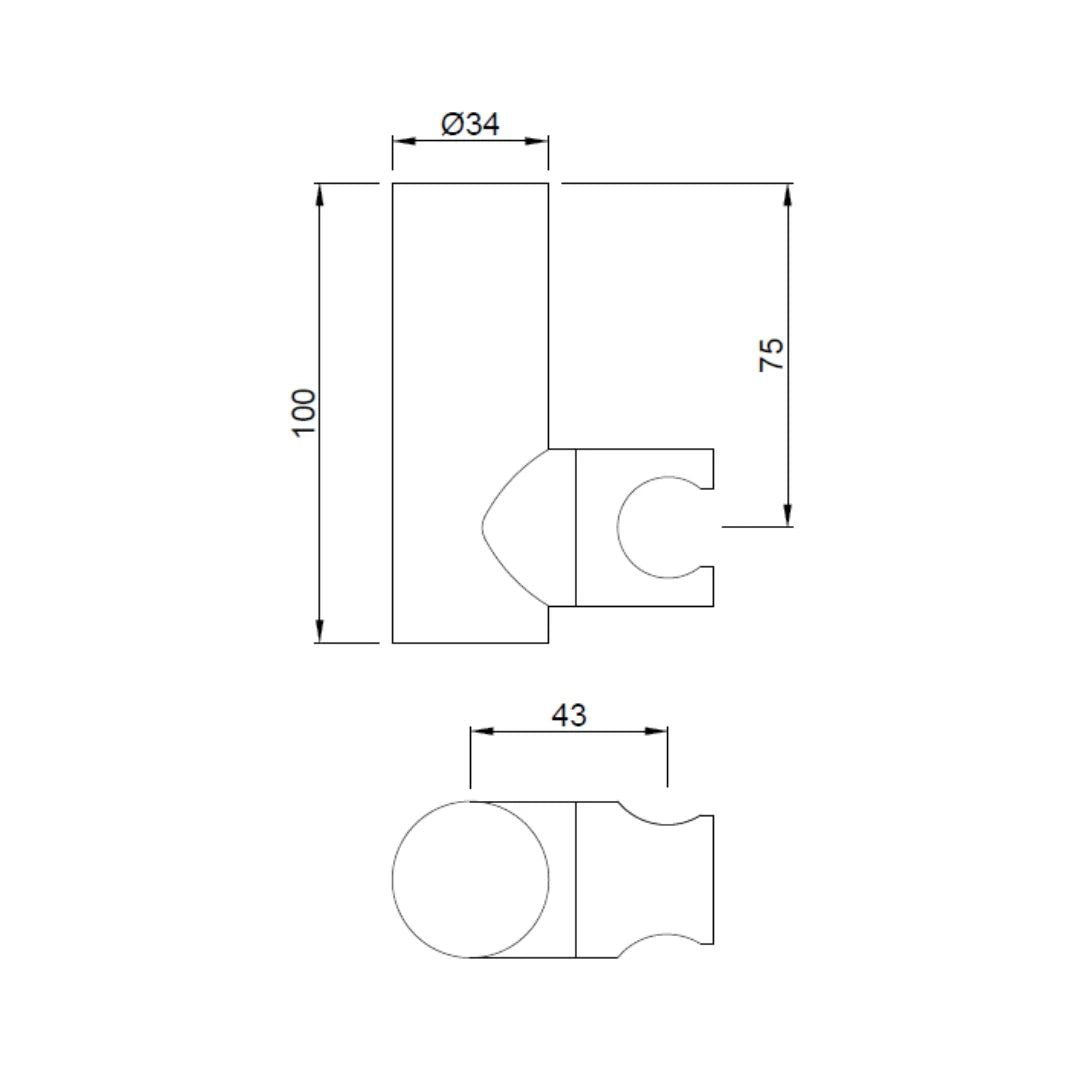PREMIUM WALL BRACKET FOR HAND SHOWER - JAQUAR FAUCETS - ( GRAPHITE - SHOWER ACC. - 0x0 mm - 0inchX0inch )